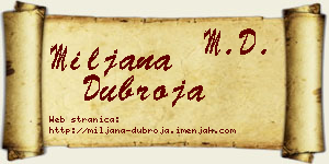 Miljana Dubroja vizit kartica